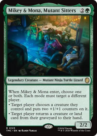 Mikey & Mona, Mutant Sitters (Commander: Teenage Mutant Ninja Turtles) Light Play