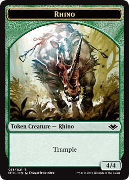 Rhino Token (013) (Modern Horizons) Light Play Foil