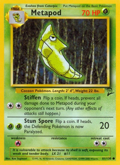 Metapod (Base Set 2) Damaged / Poor