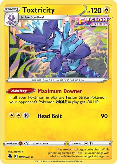 Toxtricity (108) (SWSH08: Fusion Strike) Light Play Holofoil