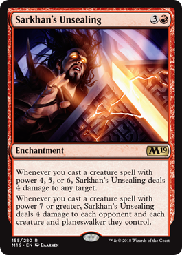 Sarkhan's Unsealing (Magic 2019 Core Set) Light Play