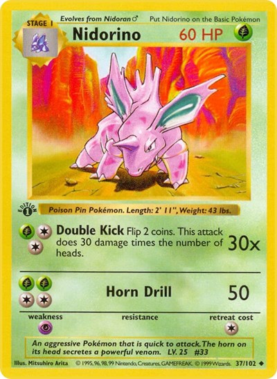 Nidorino (Base Set (Shadowless)) Damaged / Poor Unlimited