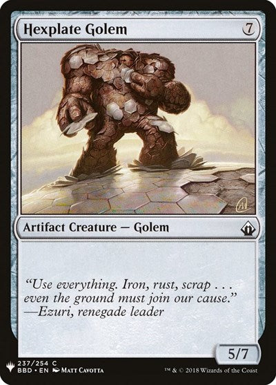Hexplate Golem (Mystery Booster) Light Play