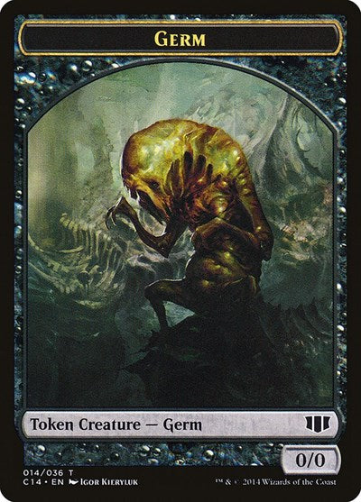 Germ / Zombie (Black) Double-sided Token (Commander 2014) Light Play