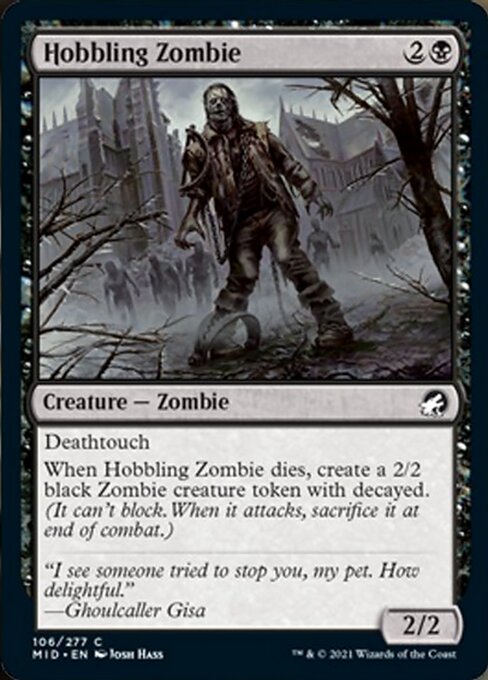 Hobbling Zombie (Innistrad: Midnight Hunt) Light Play Foil