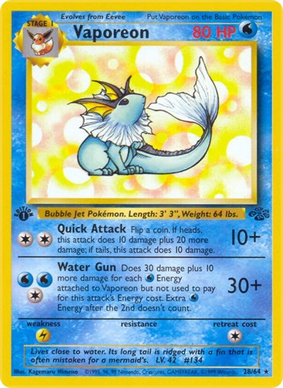 Vaporeon (28) (Jungle) Light Play Unlimited