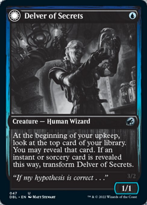 Delver of Secrets / Insectile Aberration (Innistrad: Double Feature) Light Play Foil