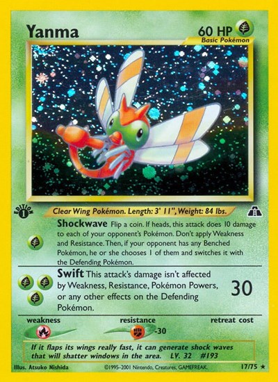 Yanma (17) (Neo Discovery) Heavy Play Holofoil Unlimited