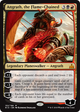 Angrath, the Flame-Chained (Rivals of Ixalan) Light Play