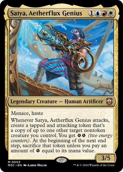 Satya, Aetherflux Genius (Commander: Modern Horizons 3) Light Play Foil