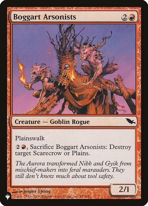 Boggart Arsonists (The List) Light Play