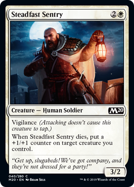 Steadfast Sentry (Magic 2020 Core Set) Light Play