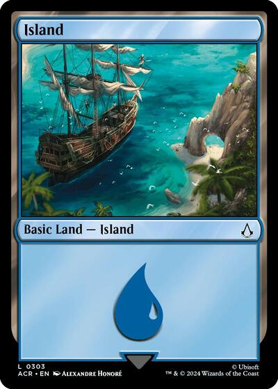 Island (0303) (Universes Beyond: Assassin's Creed) Light Play