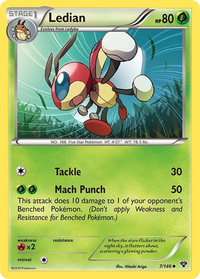 Ledian (XY Base Set) Damaged / Poor