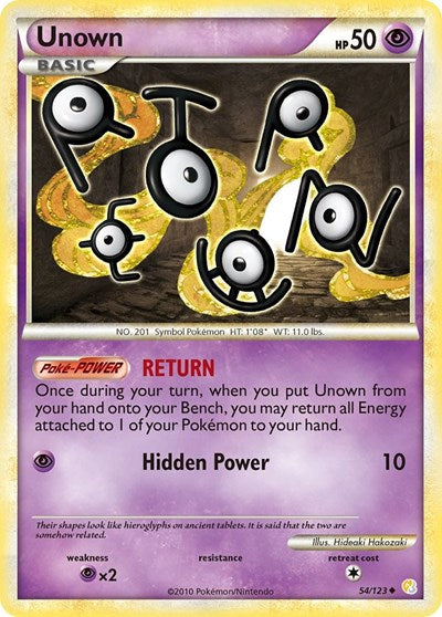 Unown (54) (HeartGold SoulSilver) Medium Play Reverse Holofoil