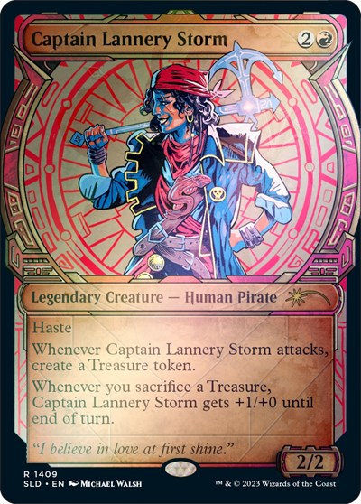 Captain Lannery Storm (Rainbow Foil) (Secret Lair) Light Play Foil