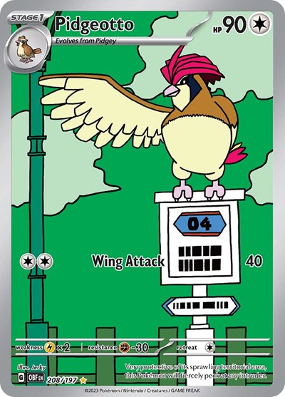 Pidgeotto - 208 (Scarlet and Violet: Obsidian Flames) Light Play Holofoil