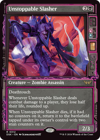 Unstoppable Slasher (Showcase) (Duskmourn: House of Horror) Light Play