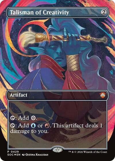 Talisman of Creativity (Borderless) (Commander: Secrets of Strixhaven) Light Play Foil