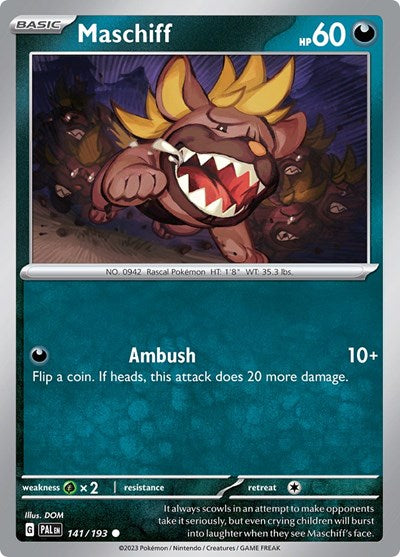Maschiff (SV02: Paldea Evolved) Light Play Reverse Holofoil