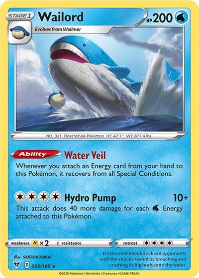 Wailord (SWSH04: Vivid Voltage) Light Play Holofoil