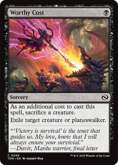 Worthy Cost (Tarkir: Dragonstorm) Light Play Foil