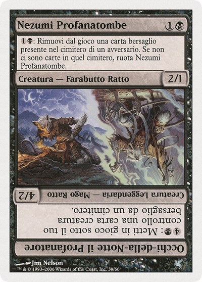 Nezumi Graverobber / Nighteyes the Desecrator (Italian) - Nezumi Profanatombe (A39) (Magic Encyclopedia 2005 (Salvat/Hachette)) Light Play Italian