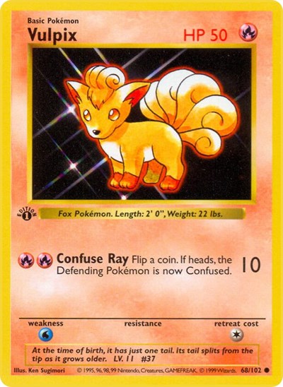 Vulpix (Base Set (Shadowless)) Near Mint 1st Edition