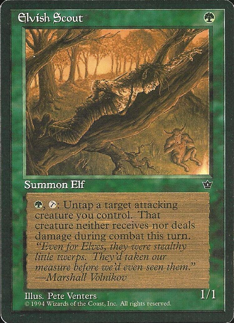 Elvish Scout (Venters) (Fallen Empires) Light Play