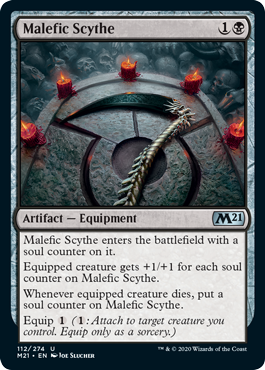 Malefic Scythe (Magic 2021 Core Set) Light Play