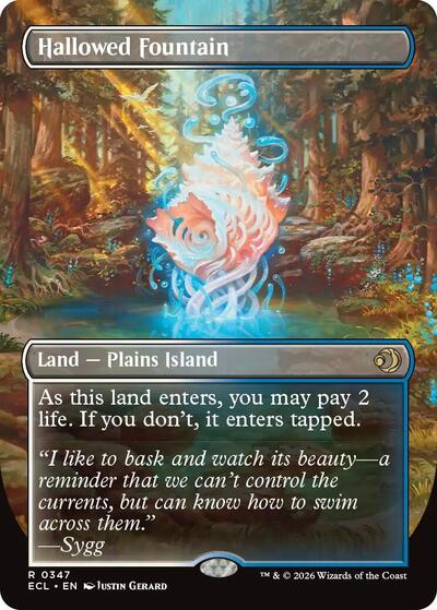 Hallowed Fountain (Borderless) (Lorwyn Eclipsed) Light Play Foil