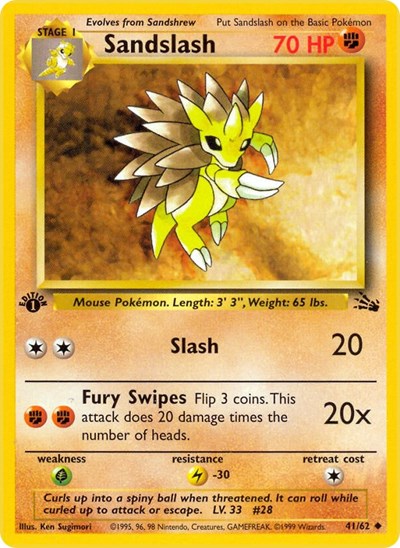 Sandslash (Fossil) Light Play