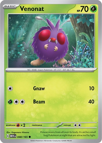 Venonat (Scarlet and Violet: 151) Light Play