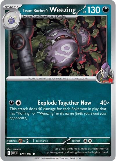 Team Rocket's Weezing - 126 (SV10: Destined Rivals) Light Play Reverse Holofoil
