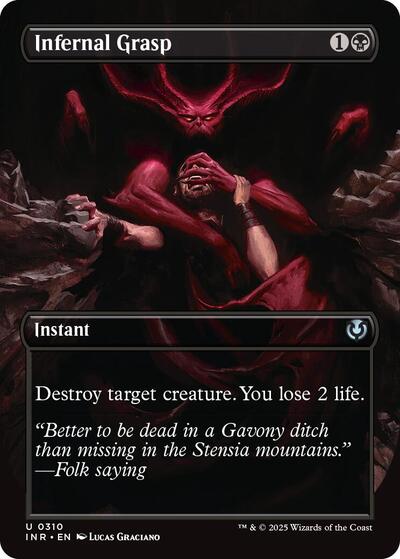 Infernal Grasp (Borderless) (Innistrad Remastered) Light Play Foil