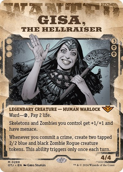 Gisa, the Hellraiser (Showcase) (Outlaws of Thunder Junction) Light Play Foil
