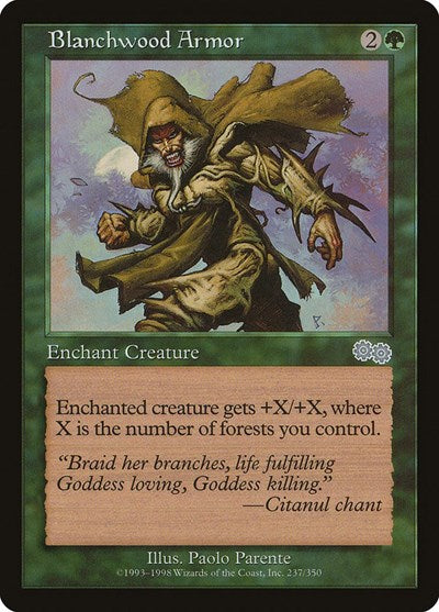 Blanchwood Armor (Urza's Saga) Light Play