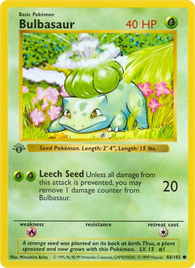 Bulbasaur (Base Set (Shadowless)) Damaged / Poor Unlimited