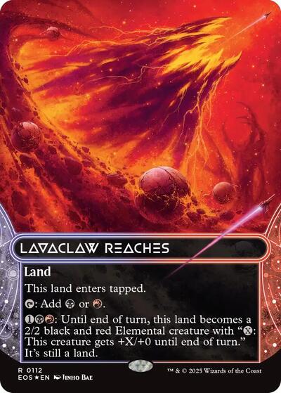 Lavaclaw Reaches (0112) (Borderless) (Galaxy Foil) (Stellar Sights) Light Play Foil