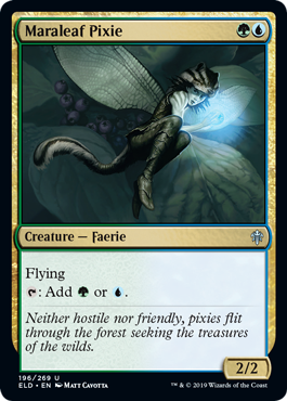 Maraleaf Pixie (Throne of Eldraine) Light Play Foil