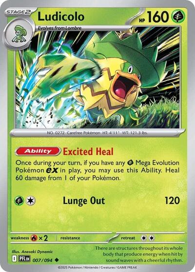 Ludicolo - 007 (ME02: Phantasmal Flames) Light Play