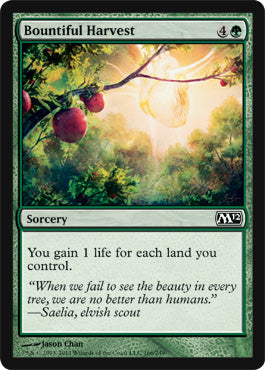 Bountiful Harvest (Magic 2012 Core Set) Light Play Foil