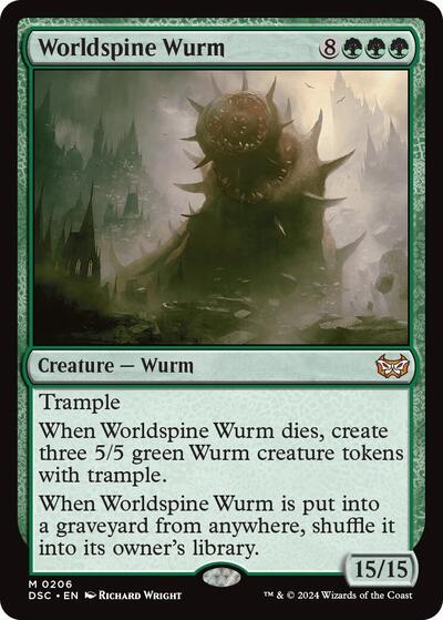 Worldspine Wurm (Commander: Duskmourn: House of Horror) Light Play
