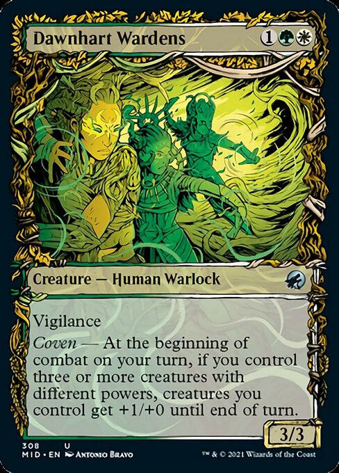 Dawnhart Wardens (Showcase) (Innistrad: Midnight Hunt) Damaged / Poor