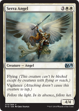 Serra Angel (Magic 2015 Core Set) Light Play