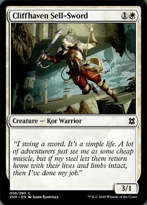 Cliffhaven Sell-Sword (Zendikar Rising) Light Play Foil