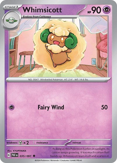 Whimsicott (SV: Paldean Fates) Light Play Reverse Holofoil