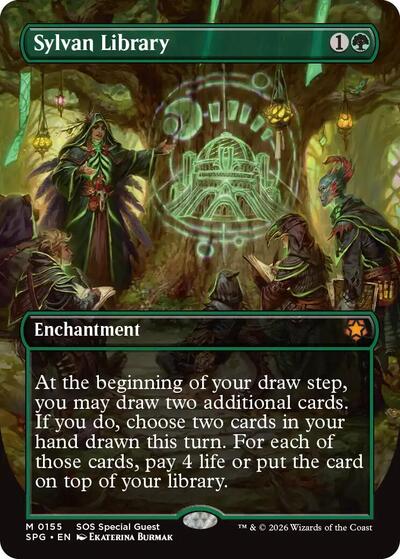 Sylvan Library (Borderless) (Special Guests) Light Play Foil