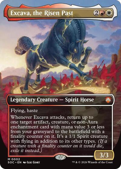 Excava, the Risen Past (Borderless) (Commander: Secrets of Strixhaven) Light Play