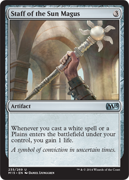 Staff of the Sun Magus (Magic 2015 Core Set) Light Play